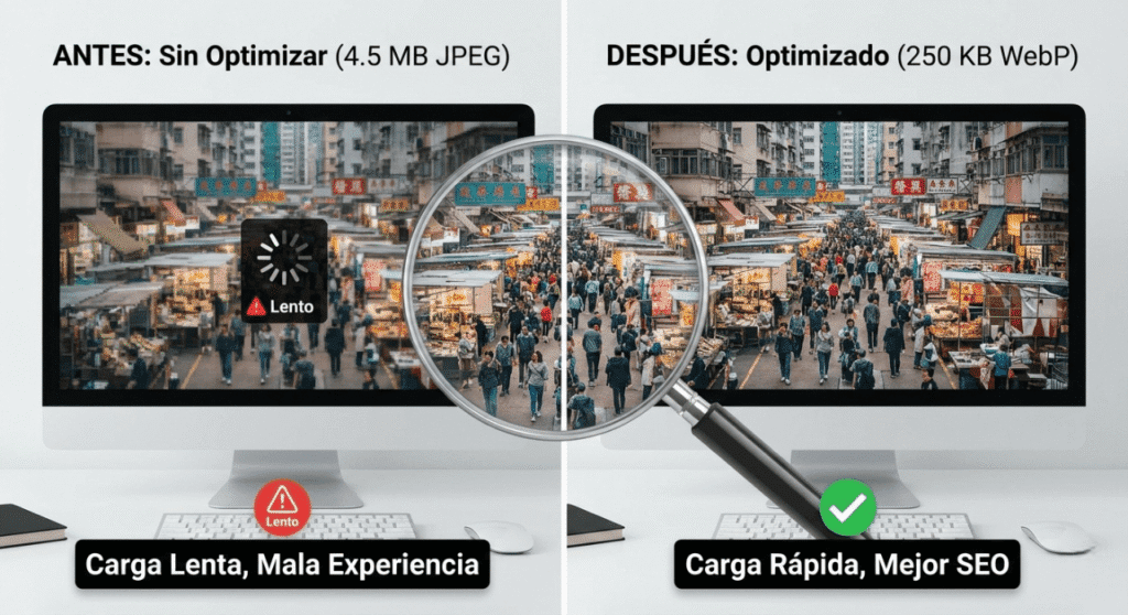optimizar imagenes para la web comparacion