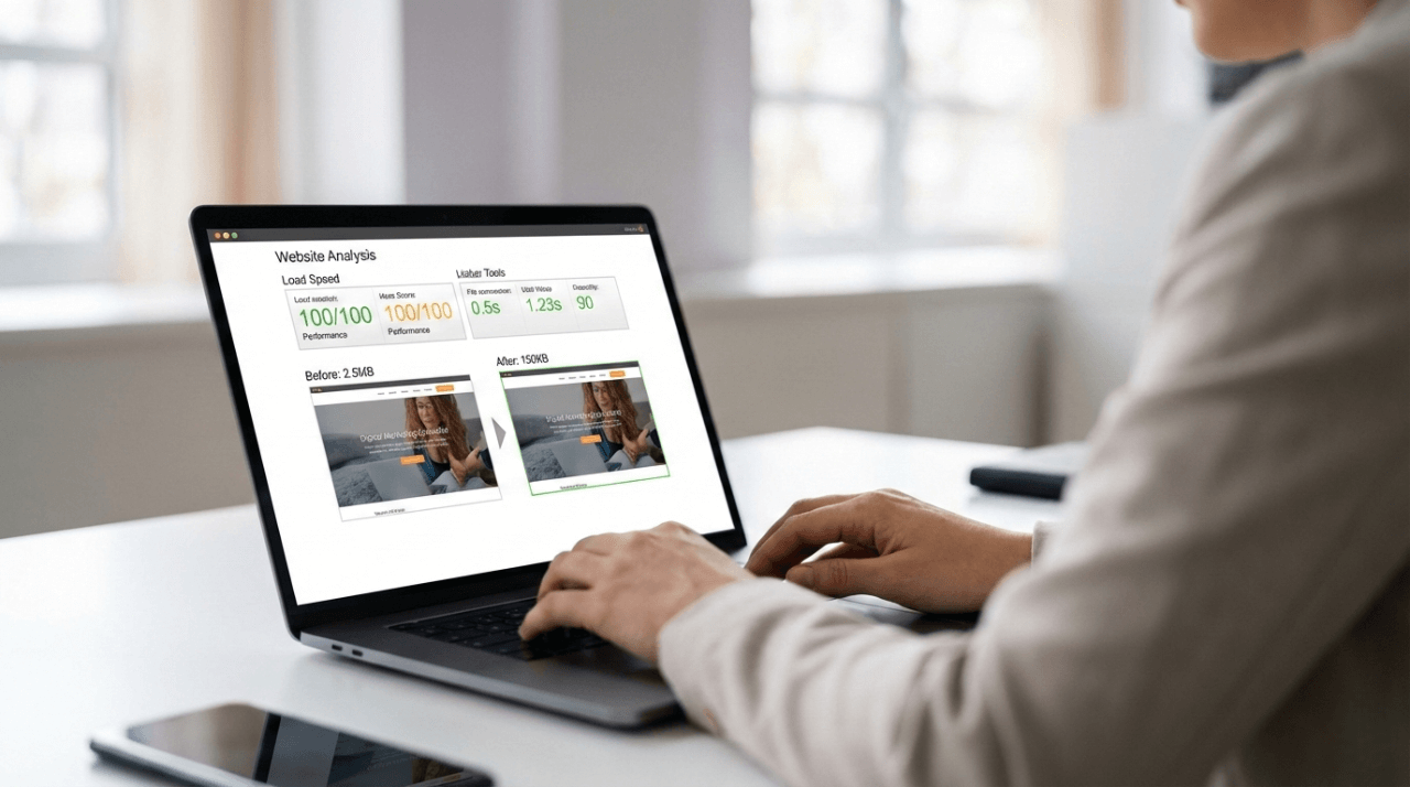 Optimizar imagenes para la web laptop